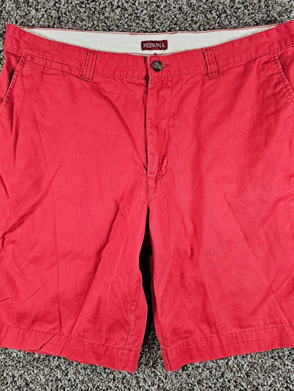 Merona Mens Sz 40 Flat Front Bermuda Shorts 100% Cotton Salmon Pink